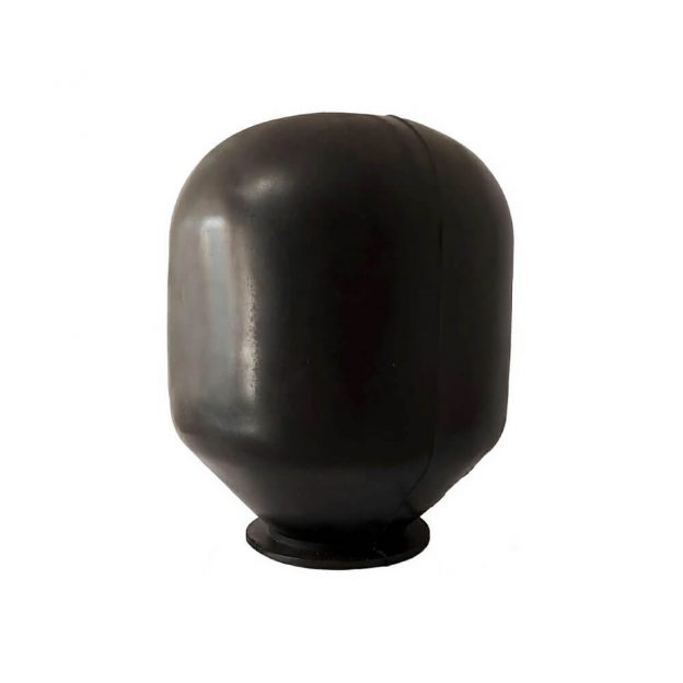 A black plastic object with a black base Description automatically generated